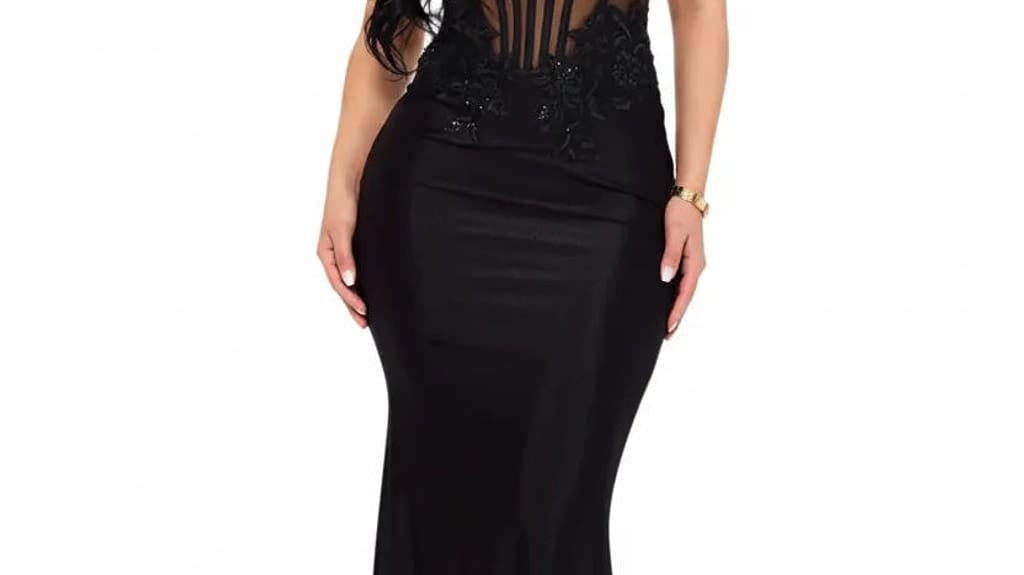 Woman wearing the Girl Of Your Dreams floor-length formal gown