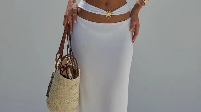 White Sun Medallion Bikini 3-Piece Co-Ord Set from EpicPlacess