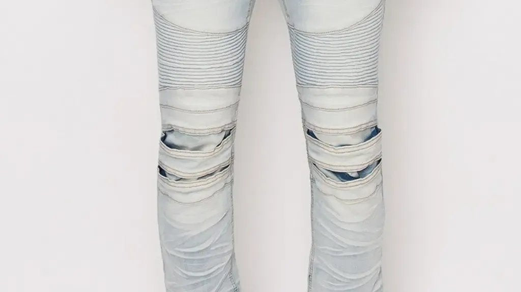 Blue stacked skinny flare jeans for women