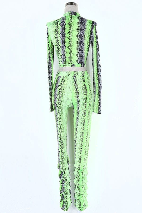 Women's Printed Ruched Top & Pants Activewear Set - photo 4