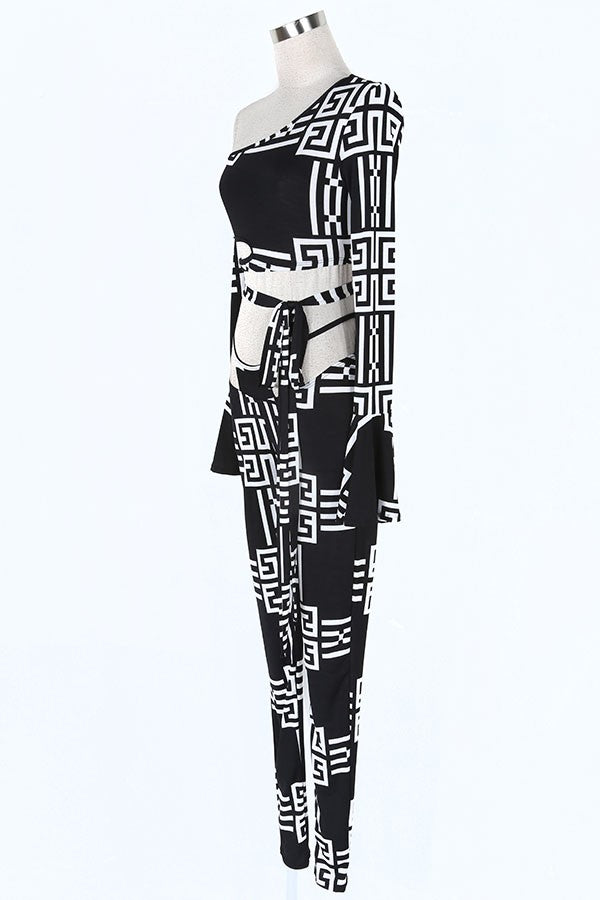 Women's Printed Top & Pants Activewear Set - photo 2