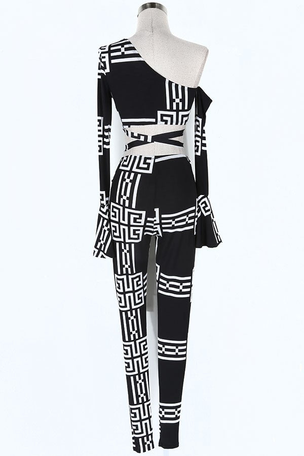 Women's Printed Top & Pants Activewear Set - photo 3