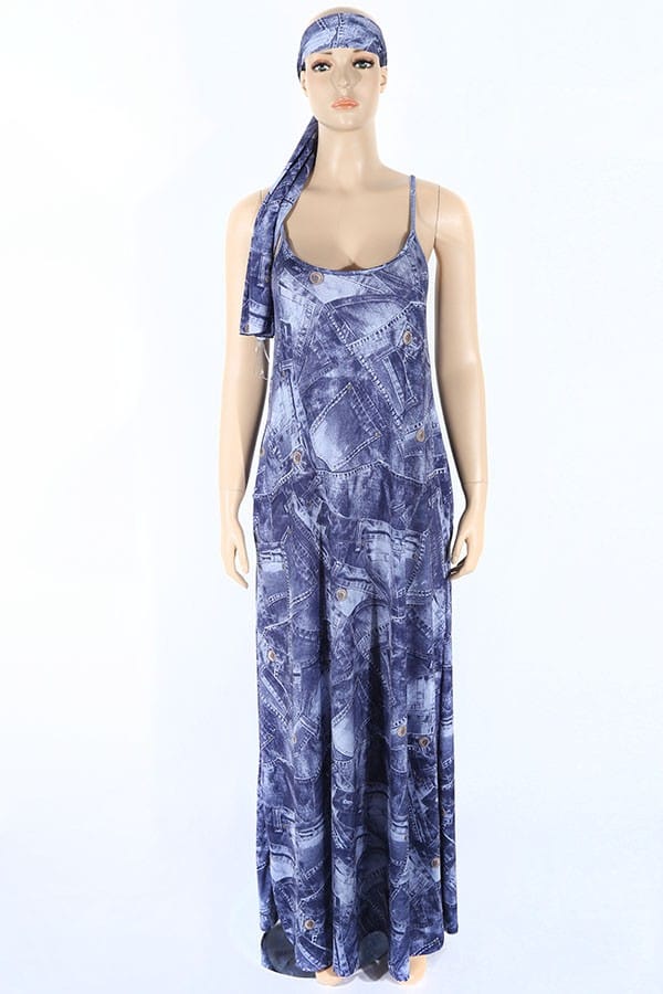 Women's Tie-Dye Halter Maxi Dress