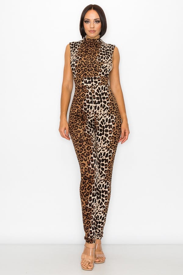 Women's Wild Instinct Animal Print Cutout Jumpsuit – detail view