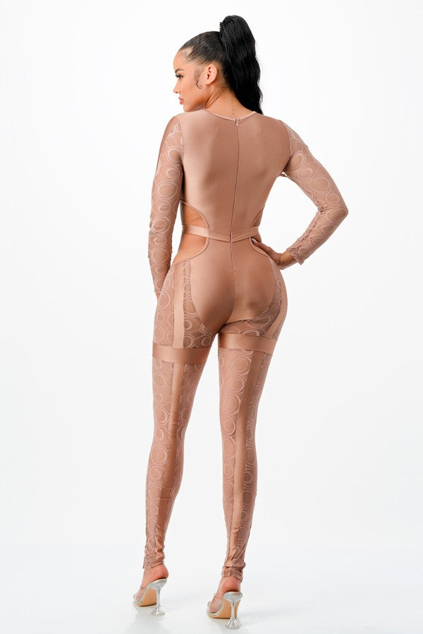 Women's Sheer Mesh Embellished Halter Jumpsuit - photo 4