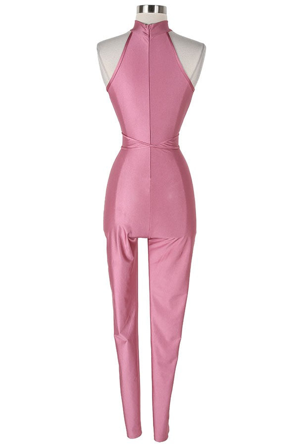 Women's Halter Tie-Back Cutout Jumpsuit - photo 3