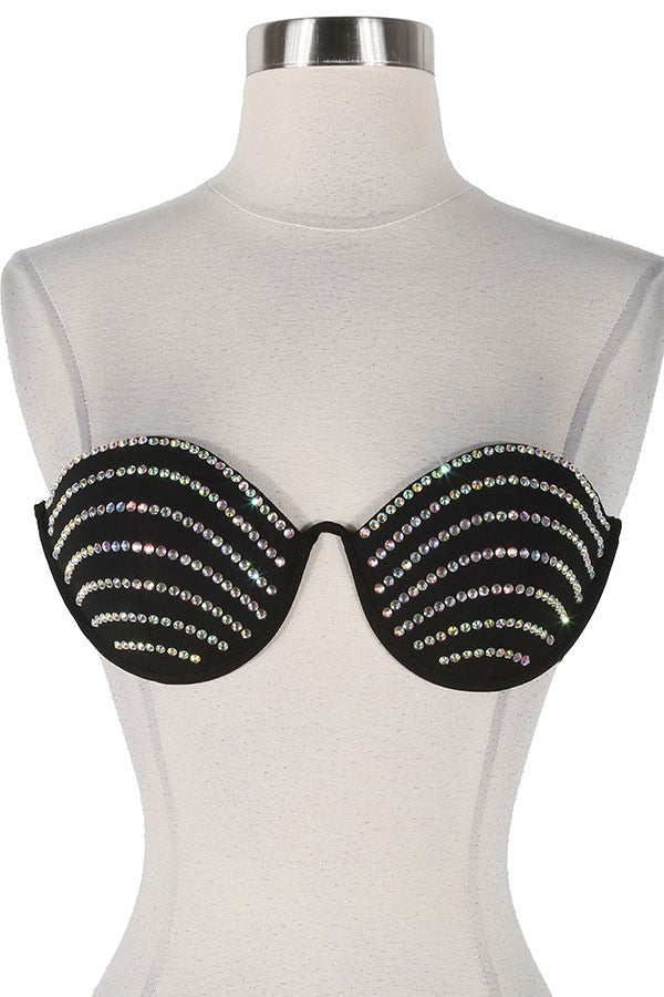 Women's Blazer Mini Dress & Rhinestone Bra Top Set - photo 2