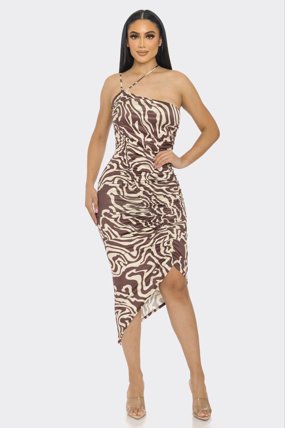 Women's Midnight Charm Front Detail Midi Dress – front view