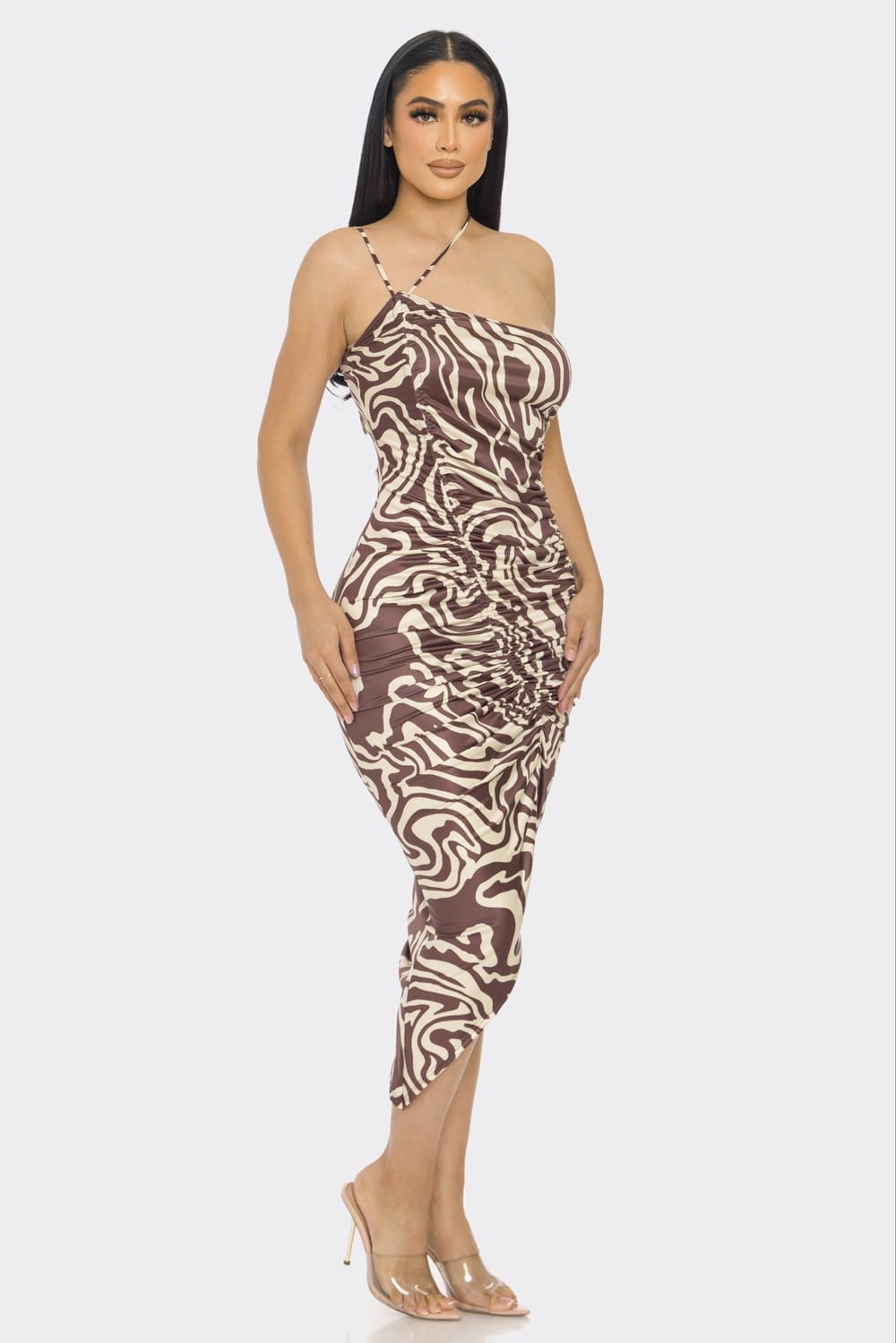 Women's Midnight Charm Front Detail Midi Dress – side view
