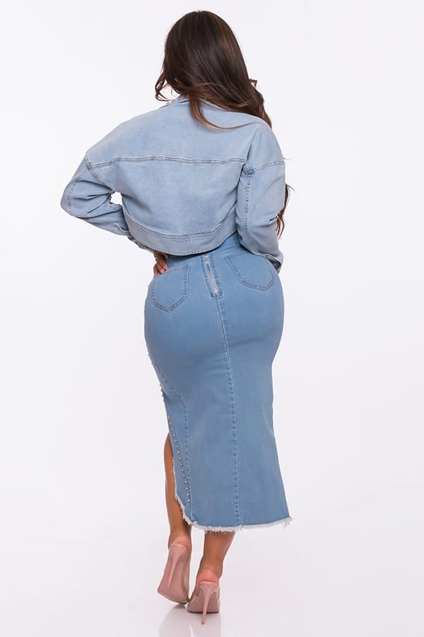 Women's One-Shoulder Draped Sleeve Denim Top - photo 3