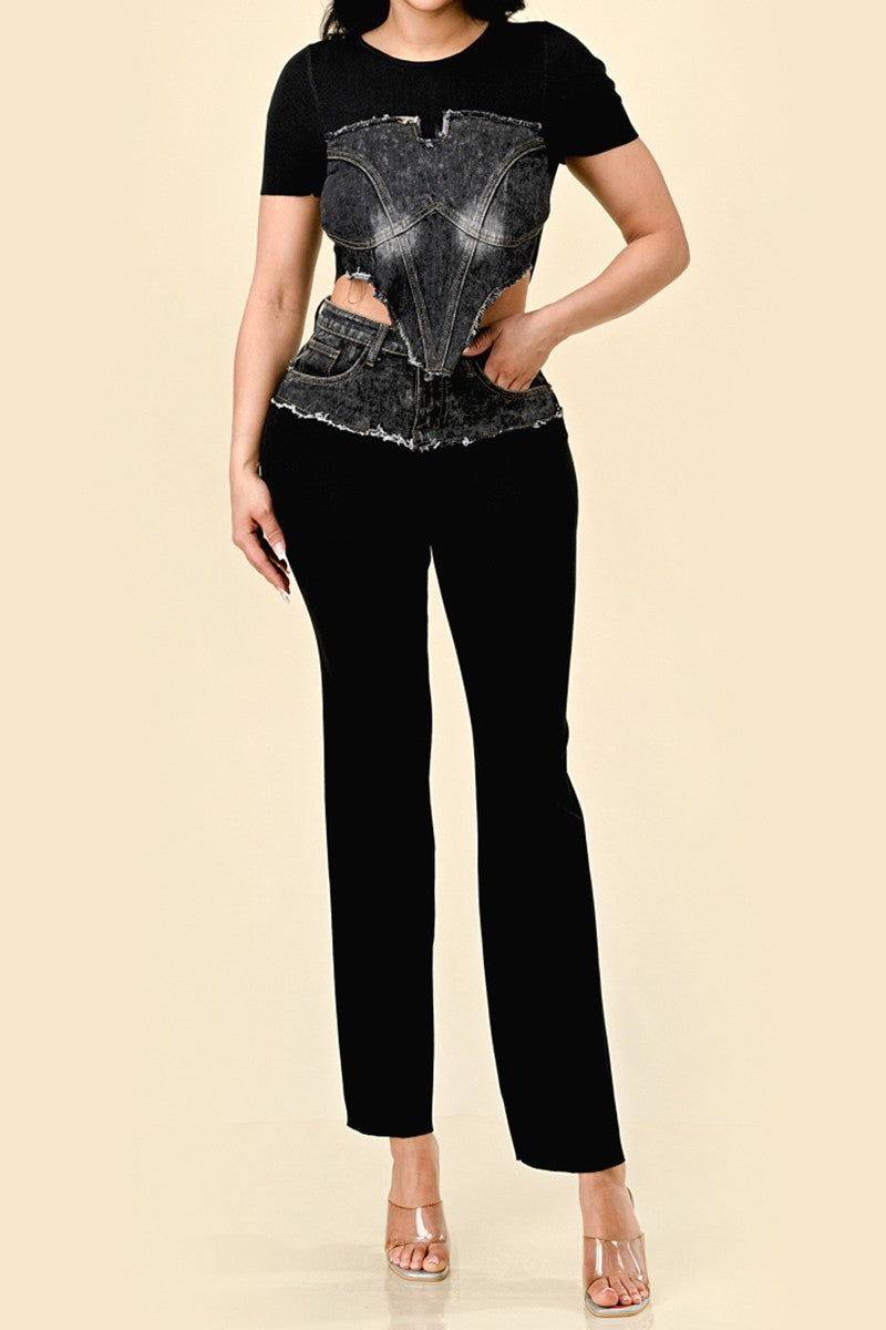 Denim mix set side