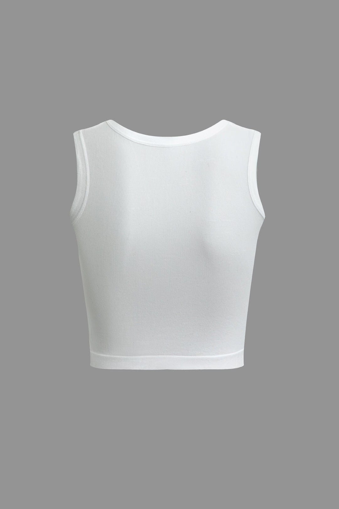 Women's Ribbed Seamless Crop Top – model view