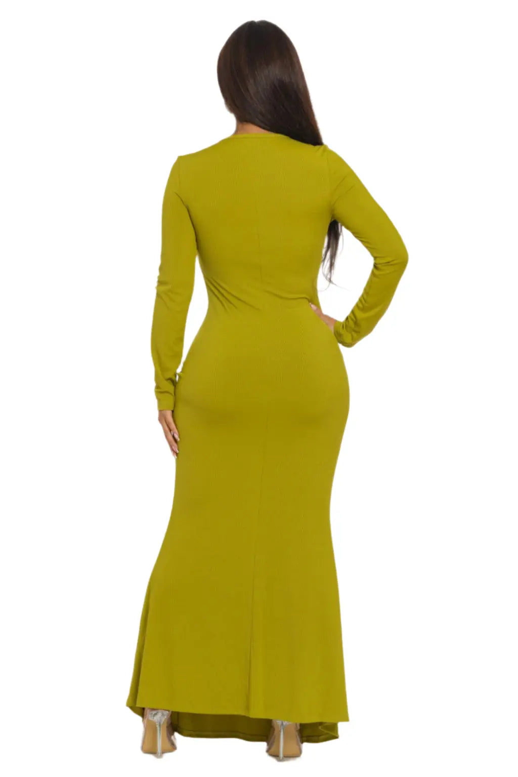 Knit hardware maxi dress front view - Epicplacess