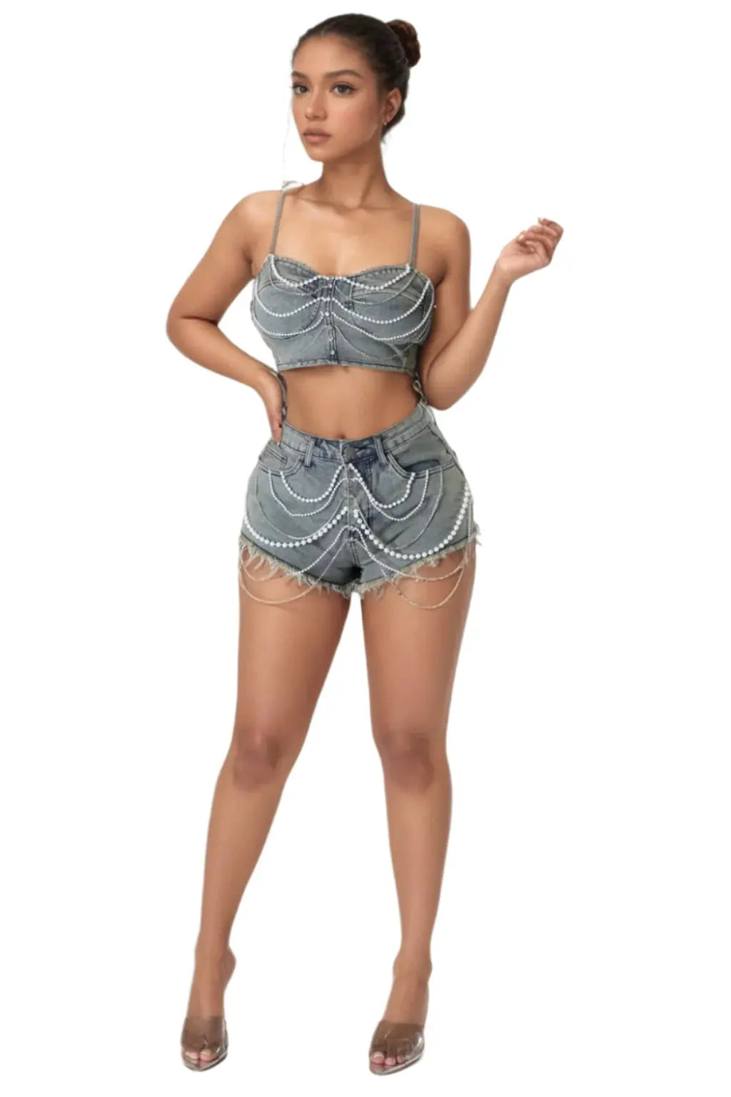 Denim shorts set detail - Epicplacess