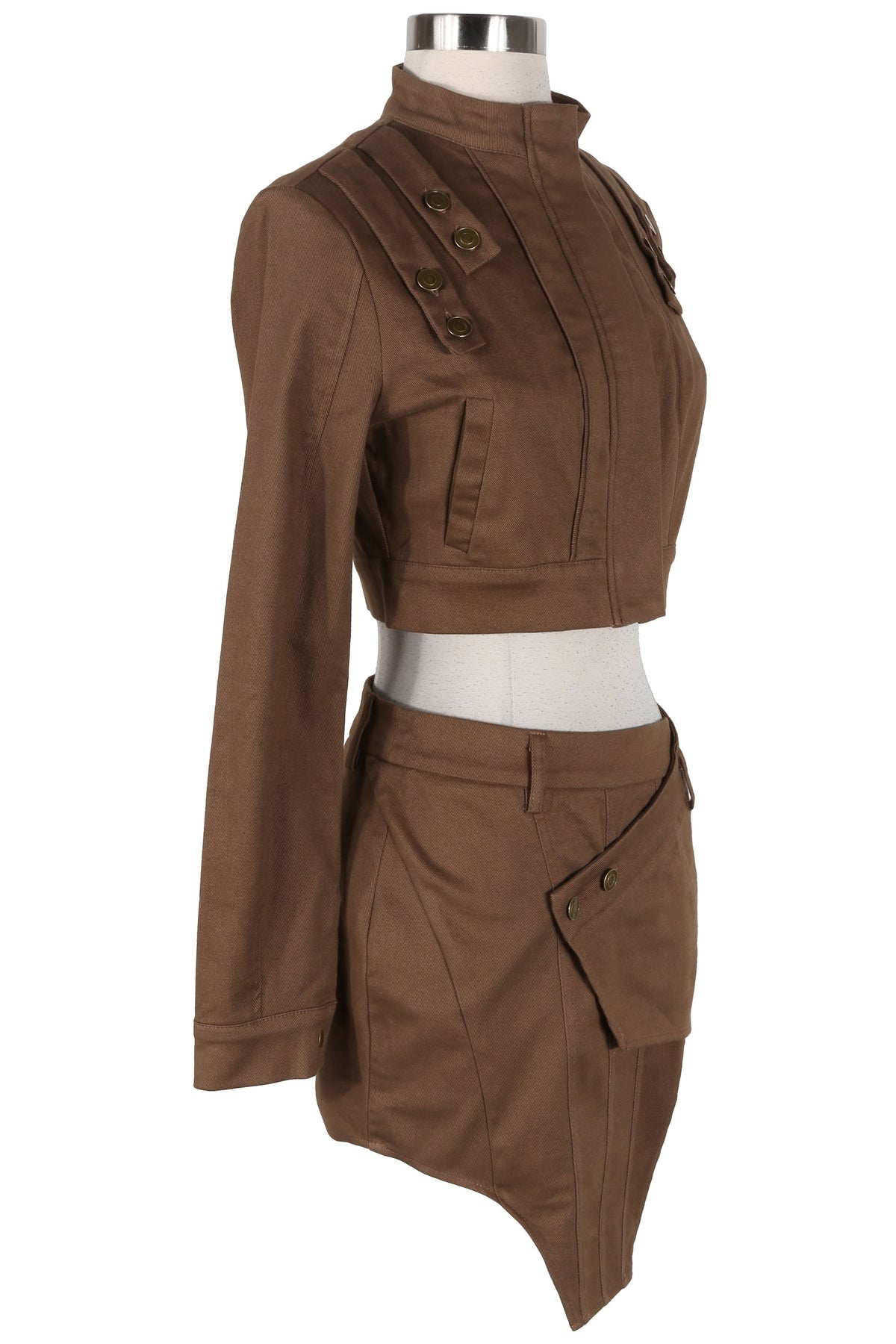 Women's Hooded Crop Jacket & Mini Skirt Set - photo 3
