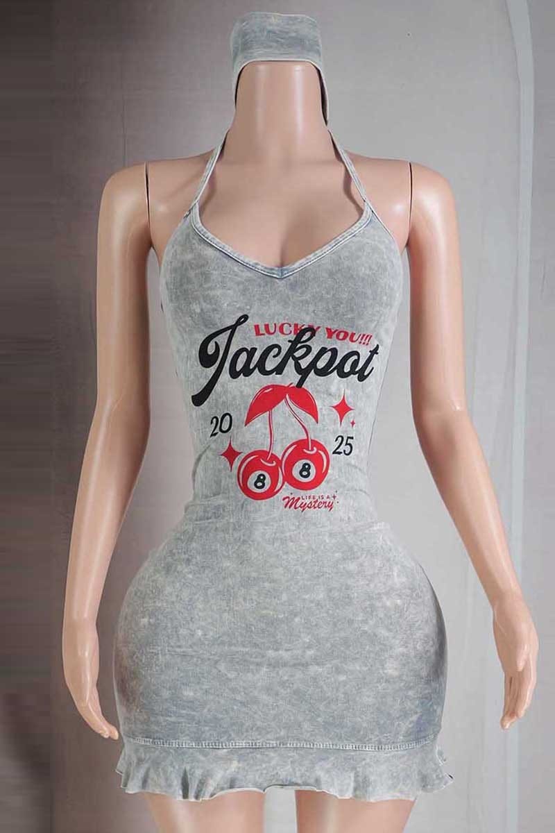 Graphic mini dress front