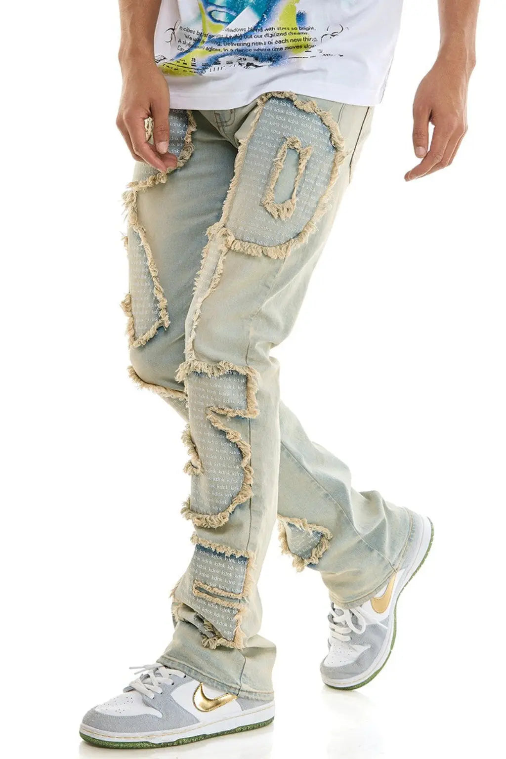 Men's flare stacked skinny jeans - Epicplacess
