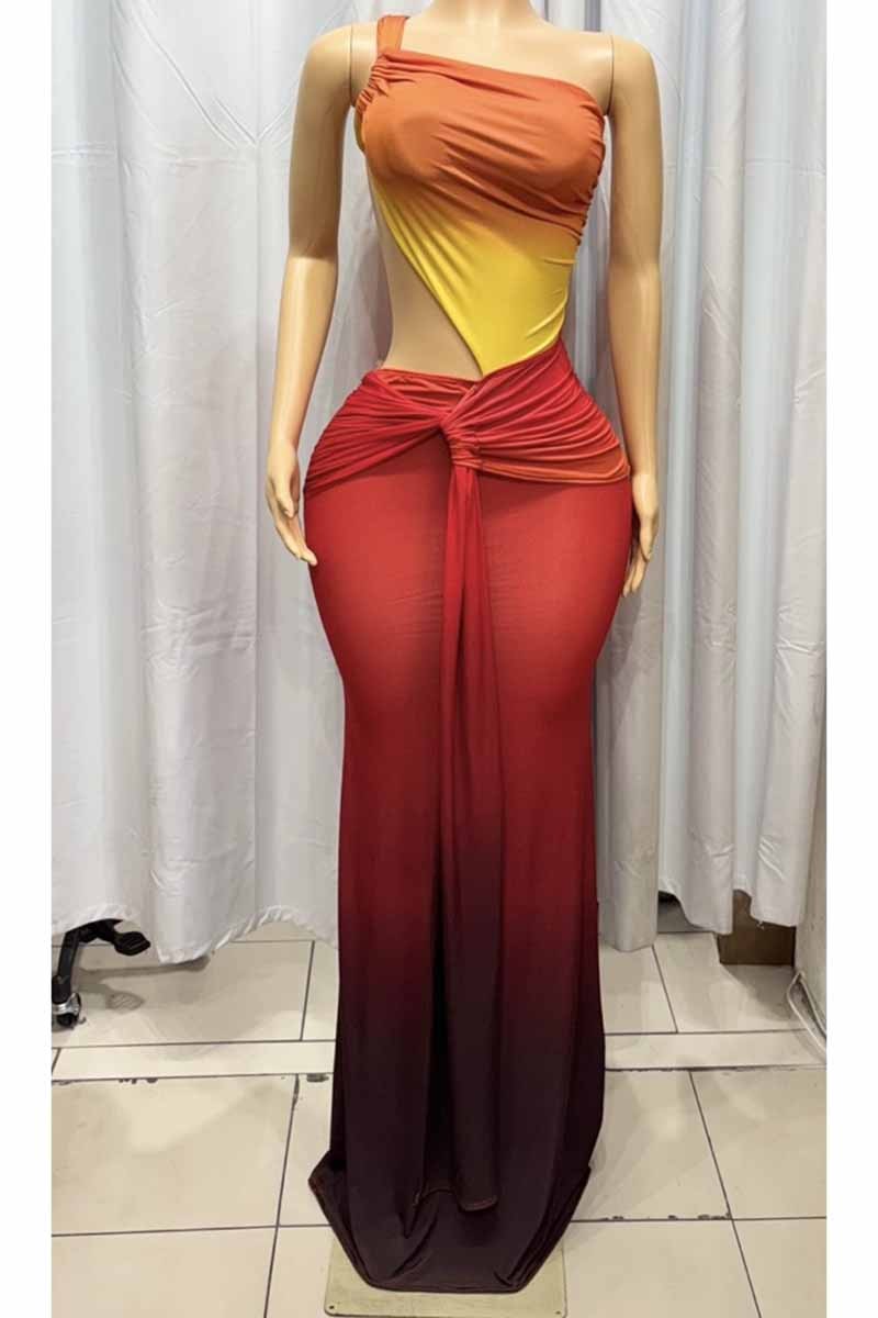Ombre maxi dress front