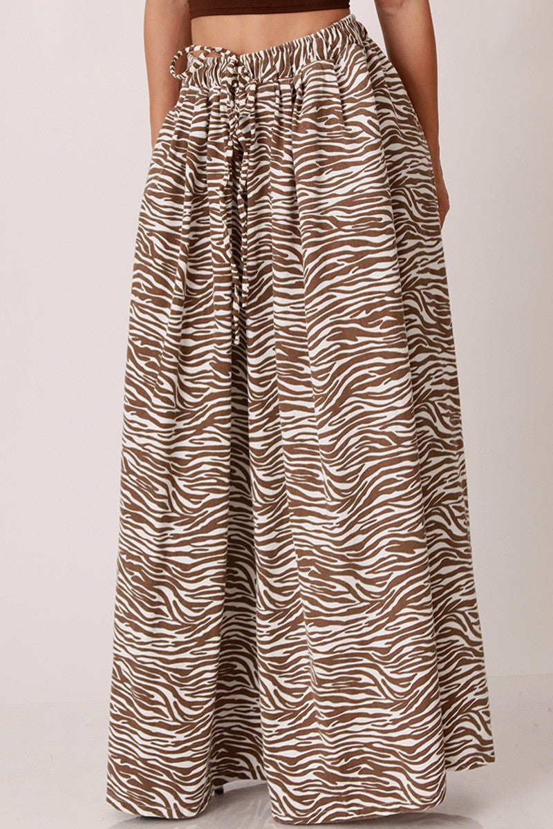 Animal print pants side view