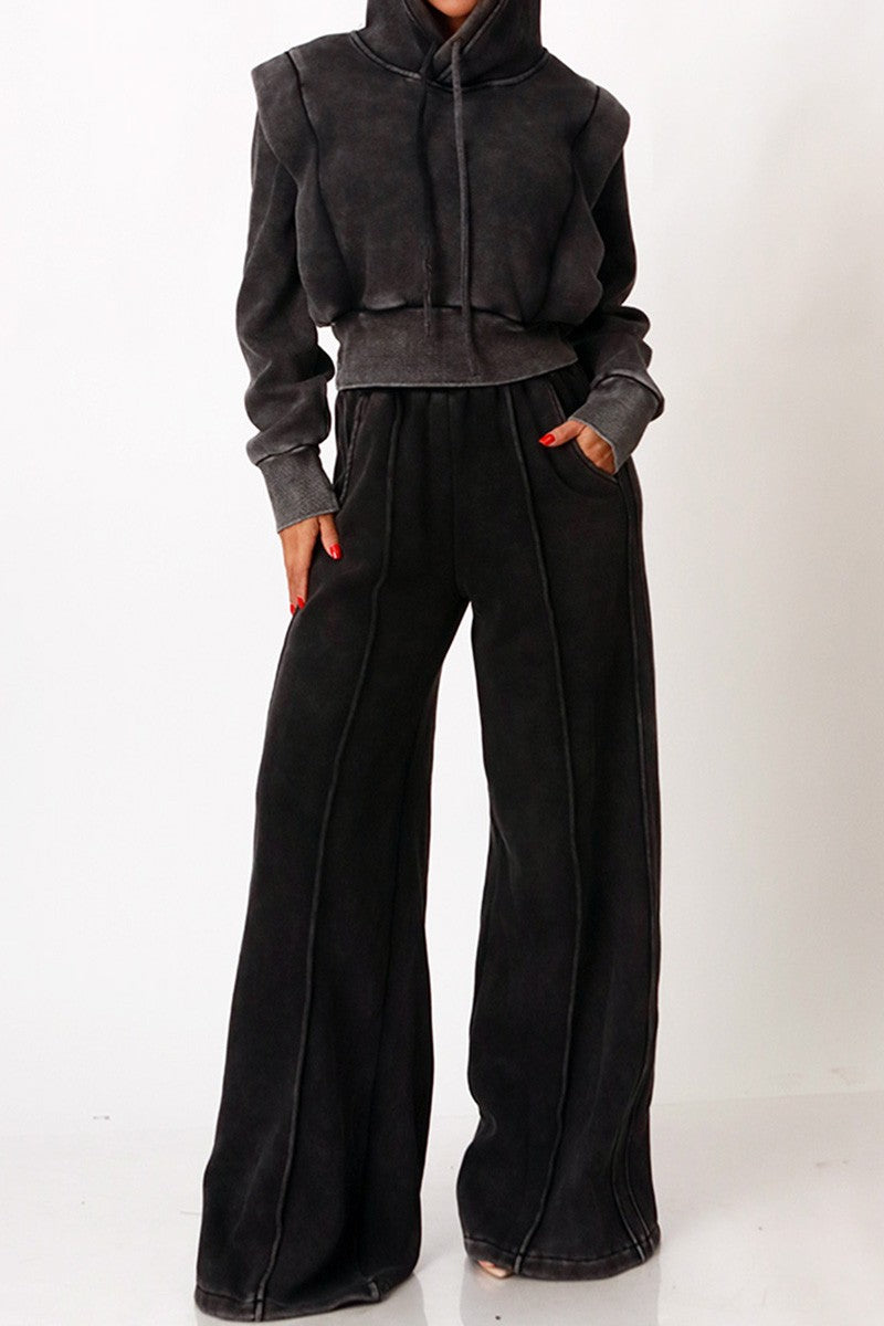 Wide leg joggers side view