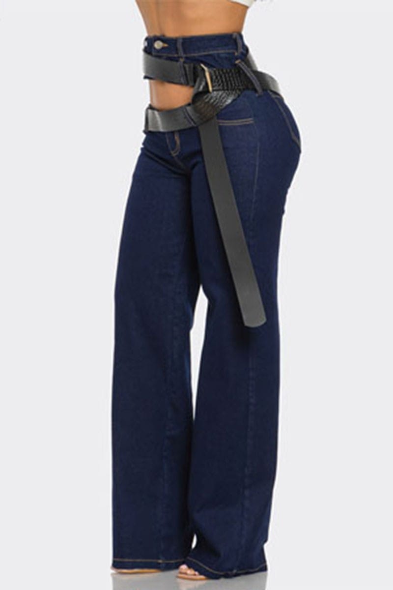 Cut out jeans side view