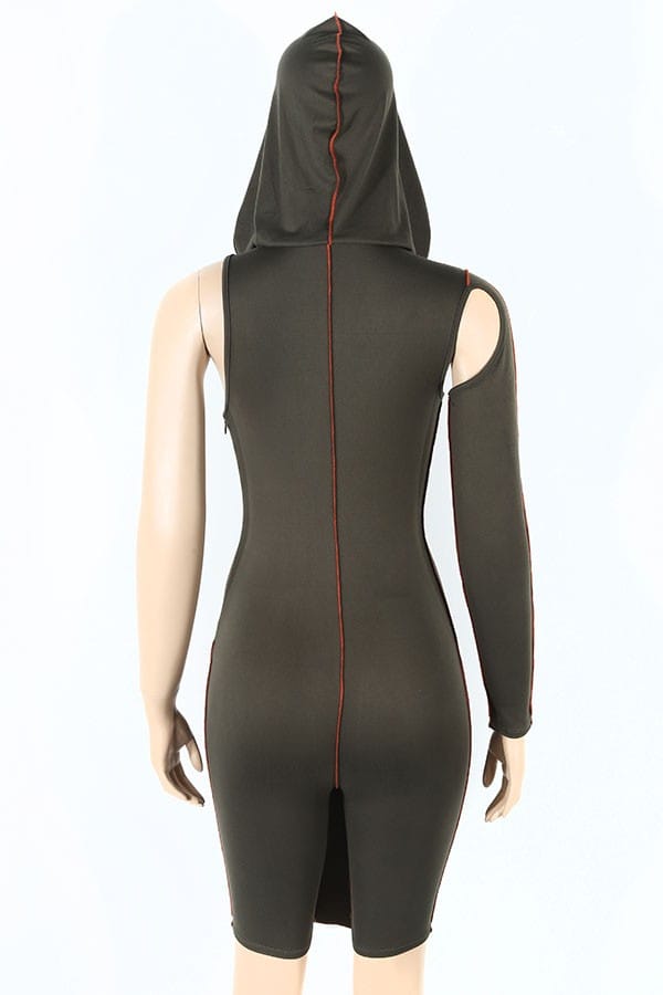 Women's Hooded One Sleeve Cutout Romper - photo 3