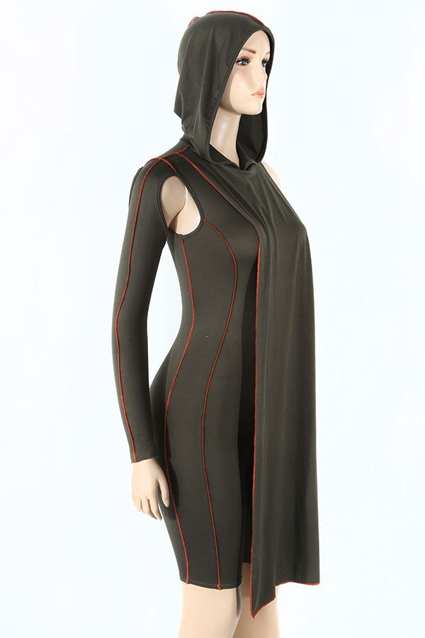 Women's Hooded One Sleeve Cutout Romper - photo 2