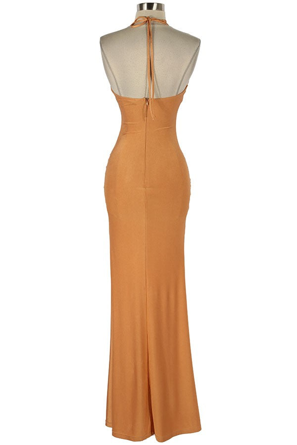 Women's Sequin Bodice Halter Mermaid Gown - photo 3