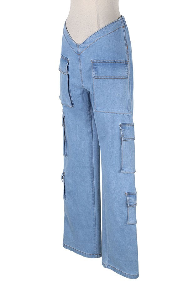 Women's Cargo Pocket Wide-Leg Jeans - photo 2