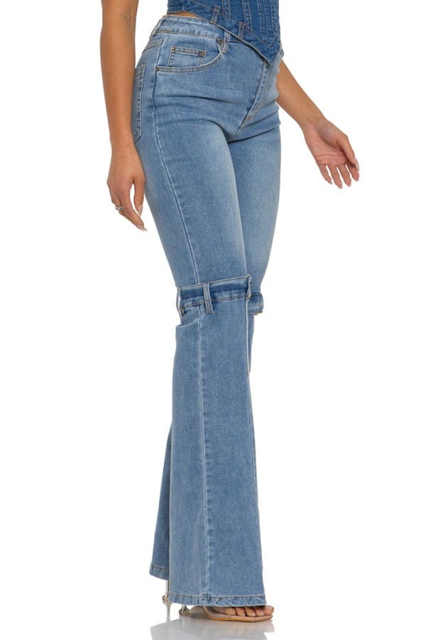 Women's High-Waist Denim Flare Pants - photo 4