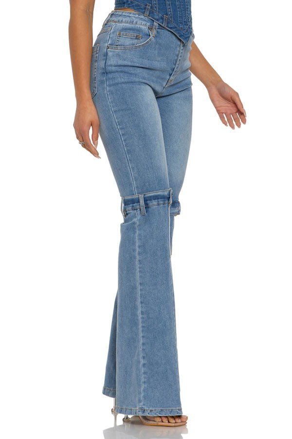 Women's High-Waist Denim Flare Pants - photo 4