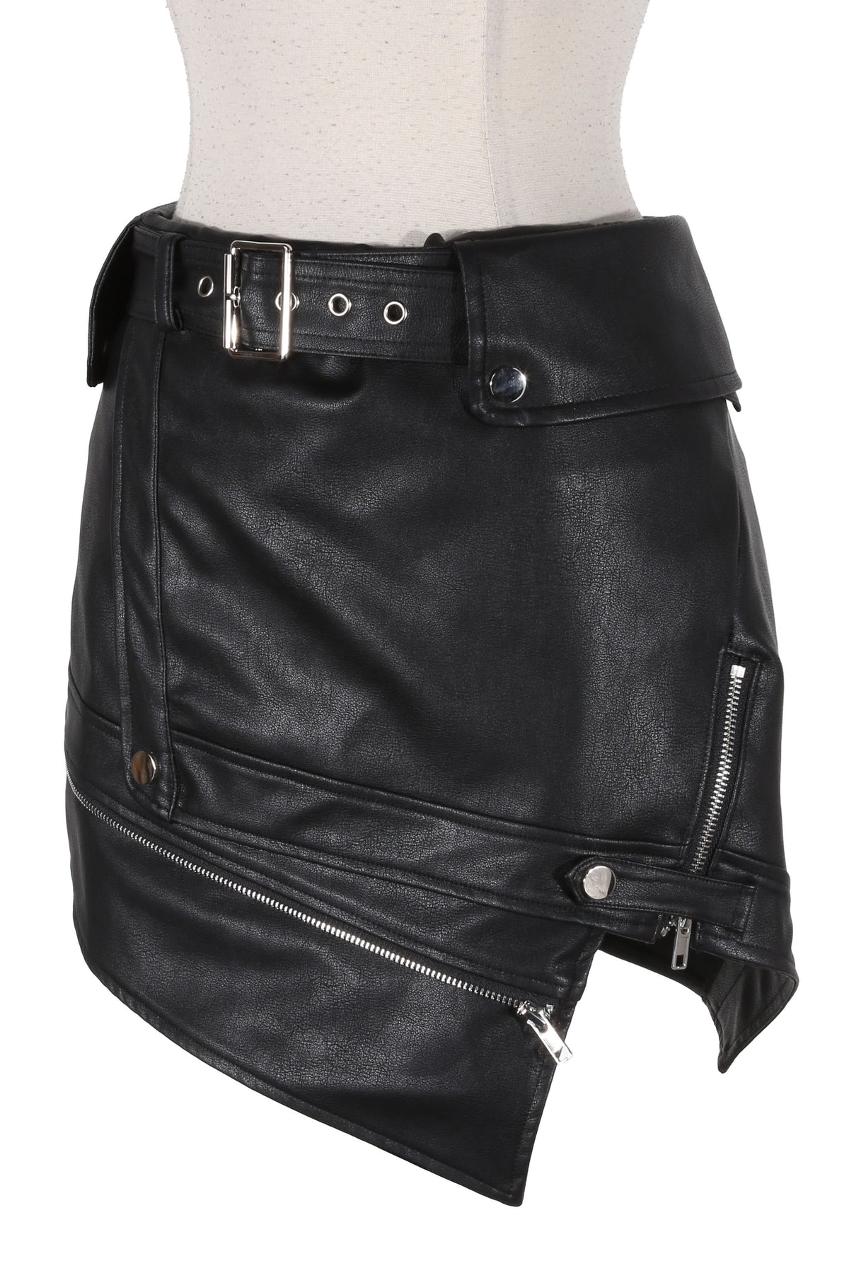 Women's Faux Leather Mini Skirt - photo 2