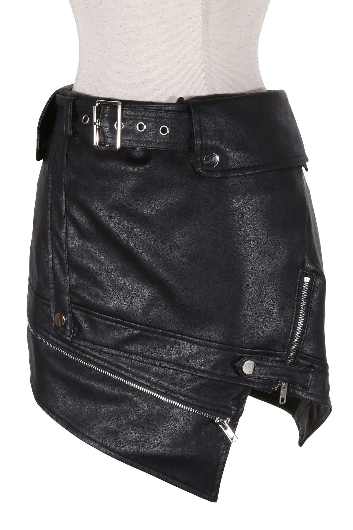 Women's Faux Leather Mini Skirt - photo 2