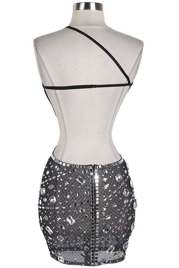 Women's Sequin One-Shoulder Cutout Mini Dress - photo 3
