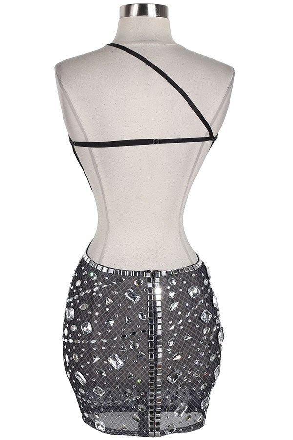 Women's Sequin One-Shoulder Cutout Mini Dress - photo 3