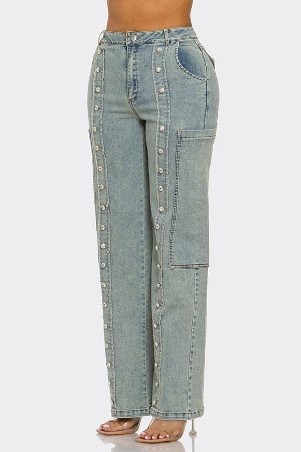Women's High-Waist Wide-Leg Sage Wash Jeans - photo 2