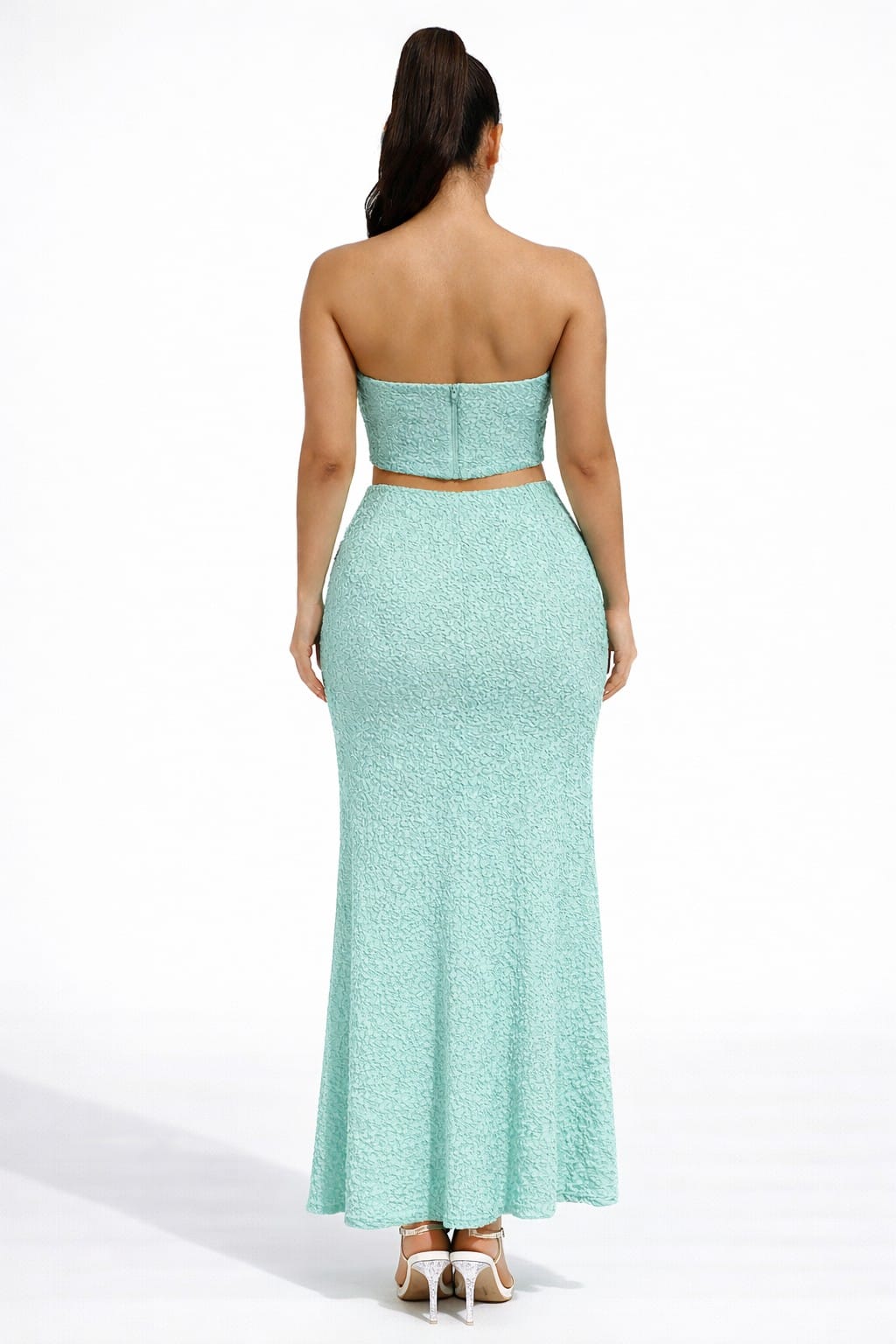 Women's Mint Elan Sculpt Strapless Cutout Mermaid Skirt Set – side view