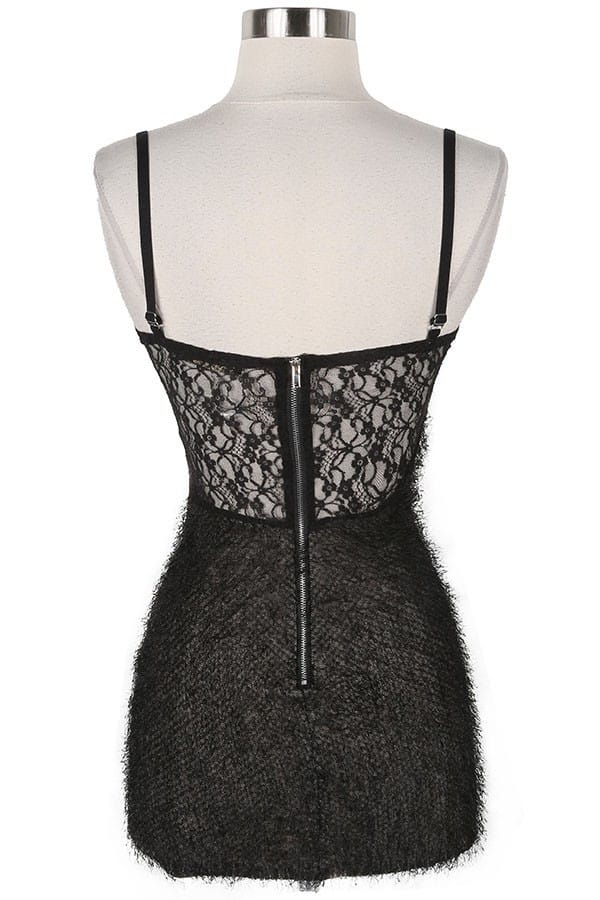 Women's Lace Bodice Sweetheart Spaghetti Strap Mini Dress - photo 4