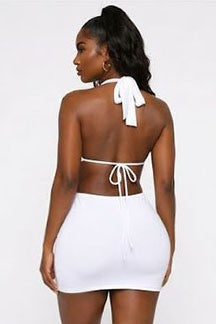 Women's Halter Plunge Side Cutout Mini Dress - photo 4