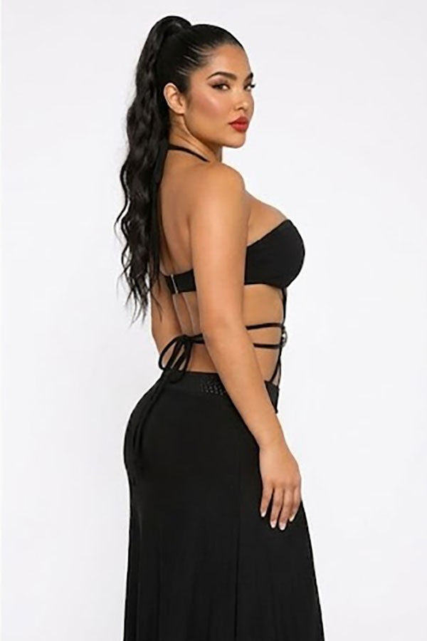 Women's Strapless Cutout Side Slit Maxi Dress - photo 3