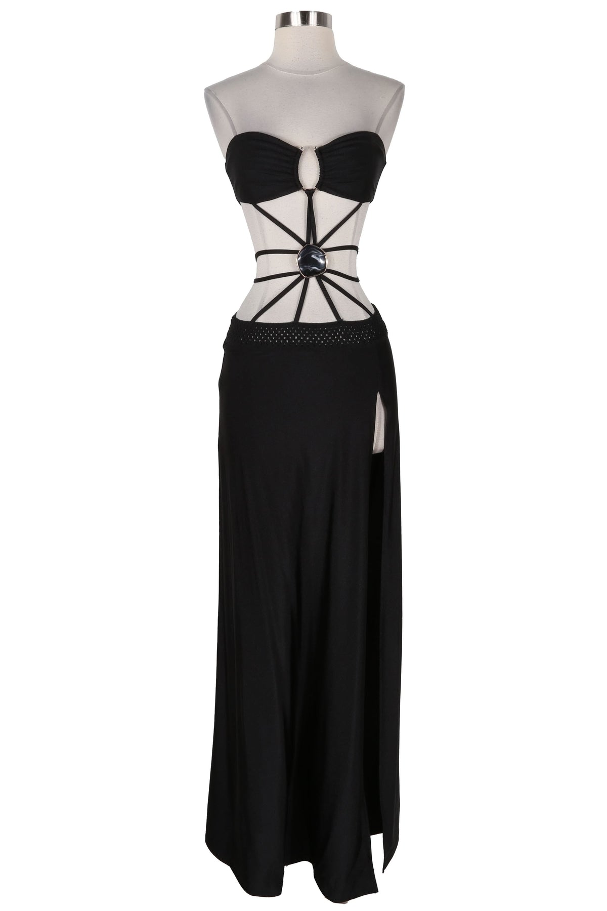 Women's Strapless Cutout Side Slit Maxi Dress - photo 2