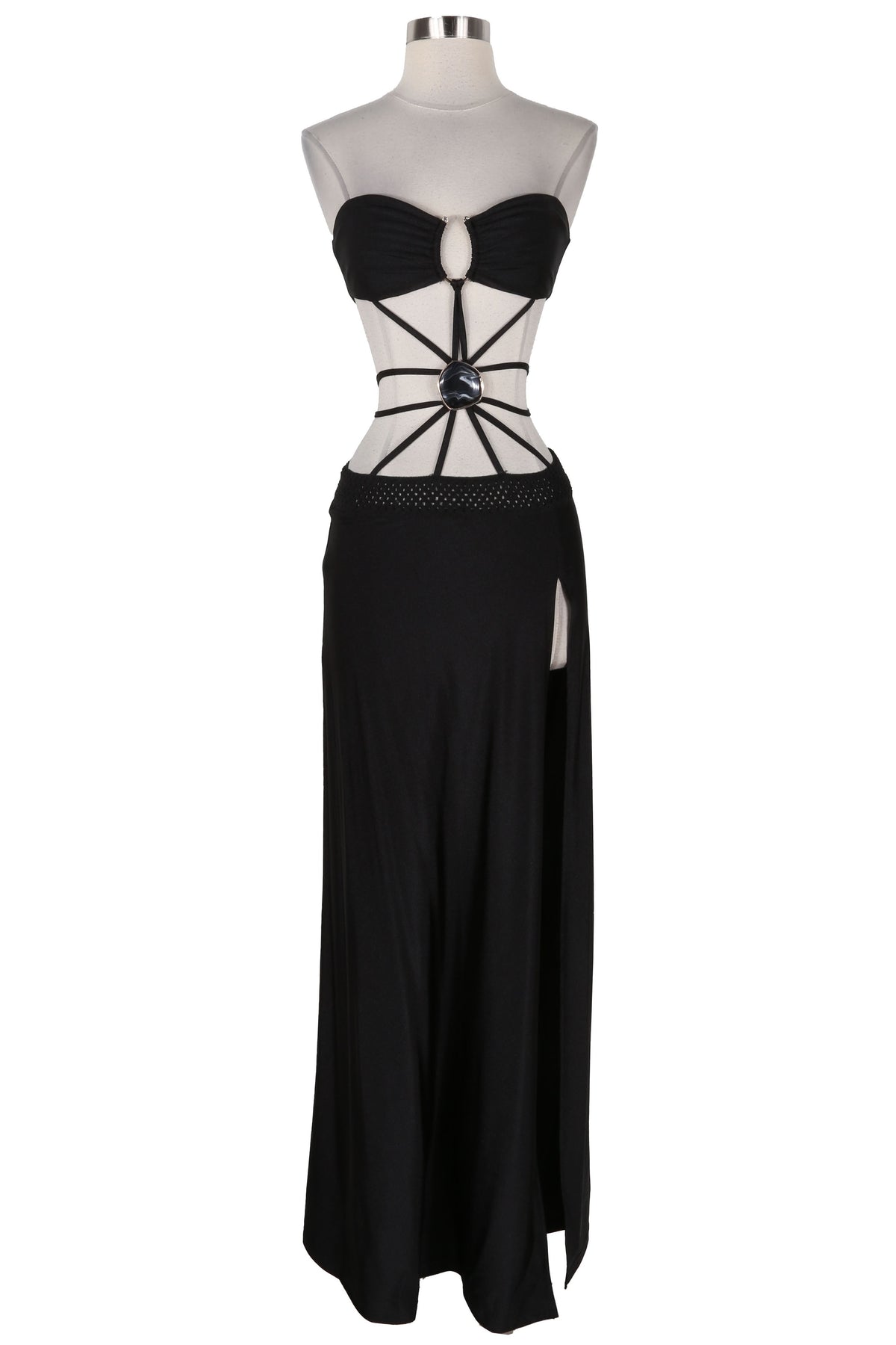 Women's Strapless Cutout Side Slit Maxi Dress - photo 2