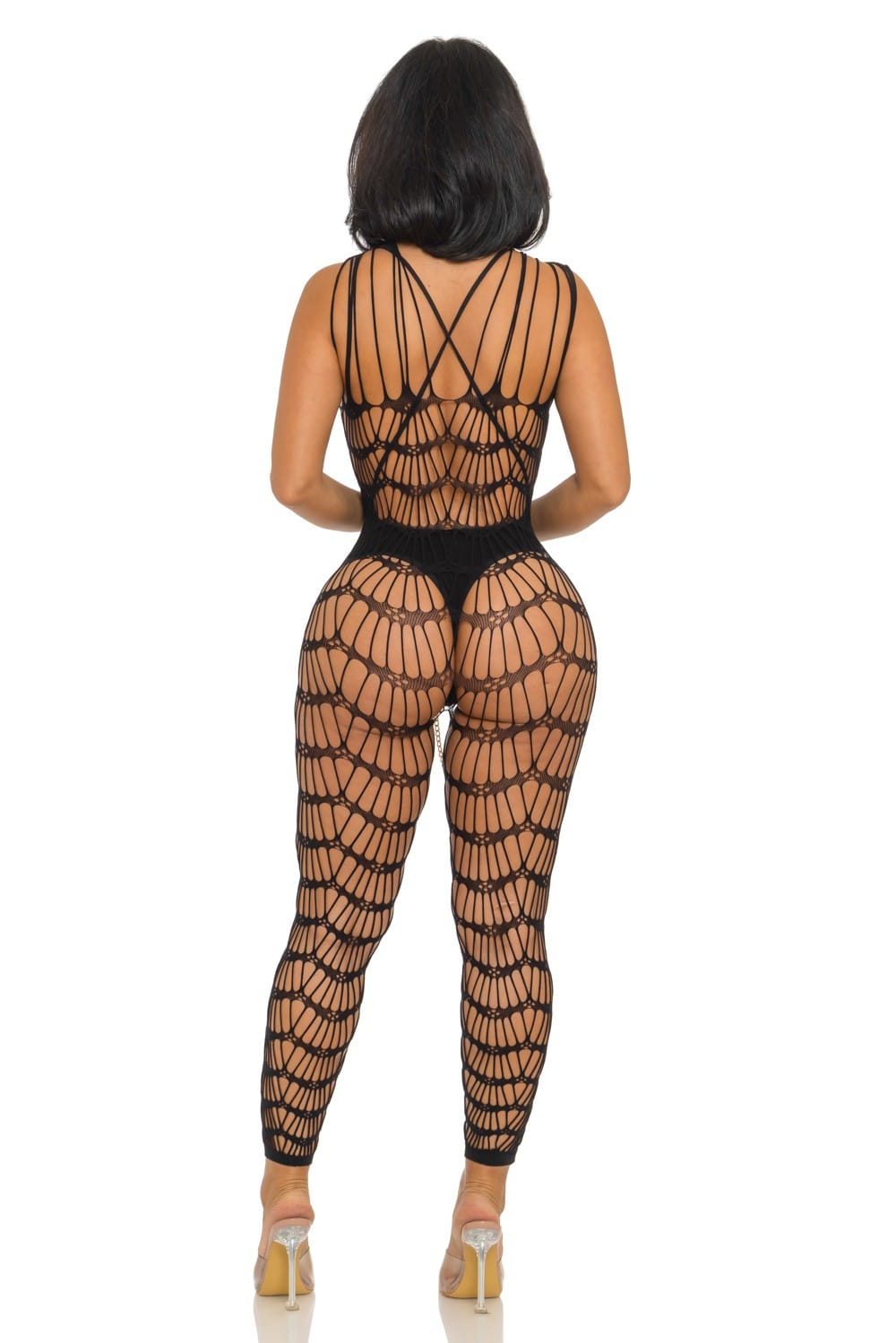 Women's Lace Plunge Safety Pin Chain Detail Jumpsuit - photo 3
