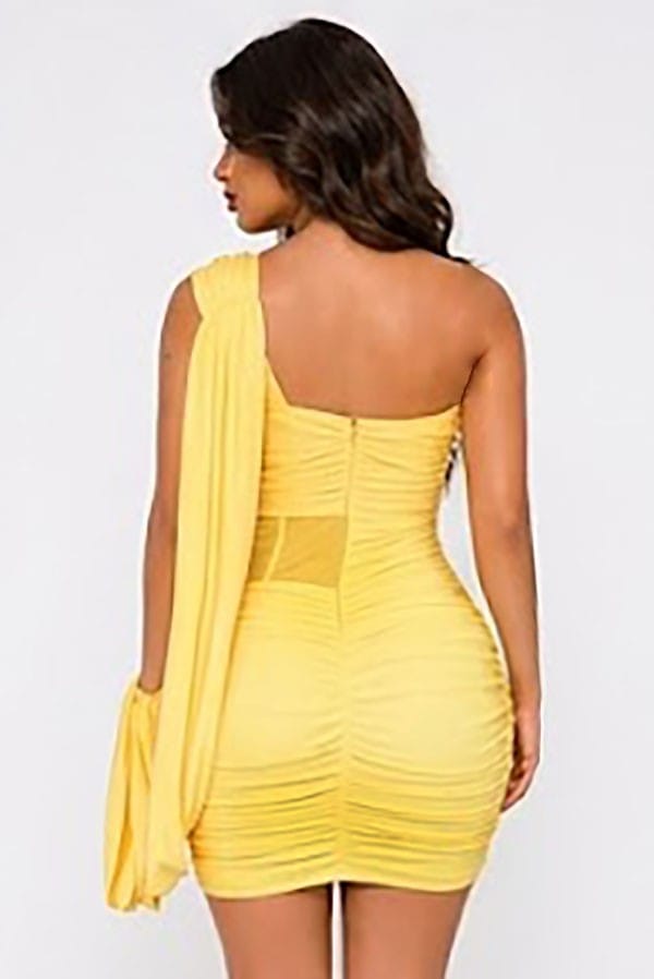 Women's Strapless Ruched Mesh Cutout Mini Dress - photo 3