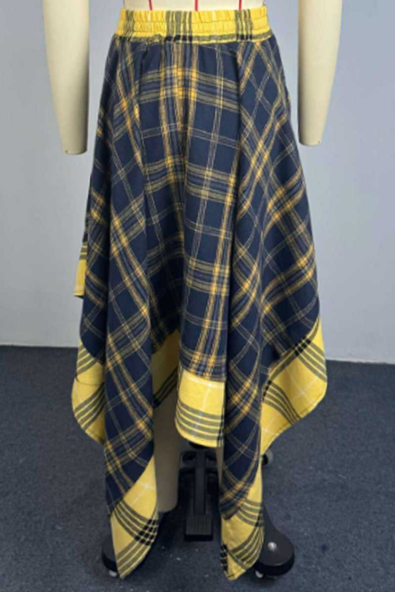 Plaid skirt side view