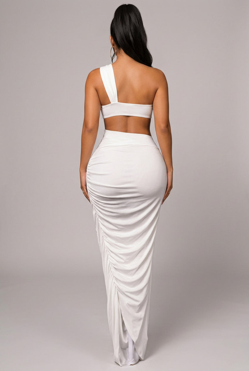Women's One-Shoulder Cutout Bodycon Maxi Dress - photo 3