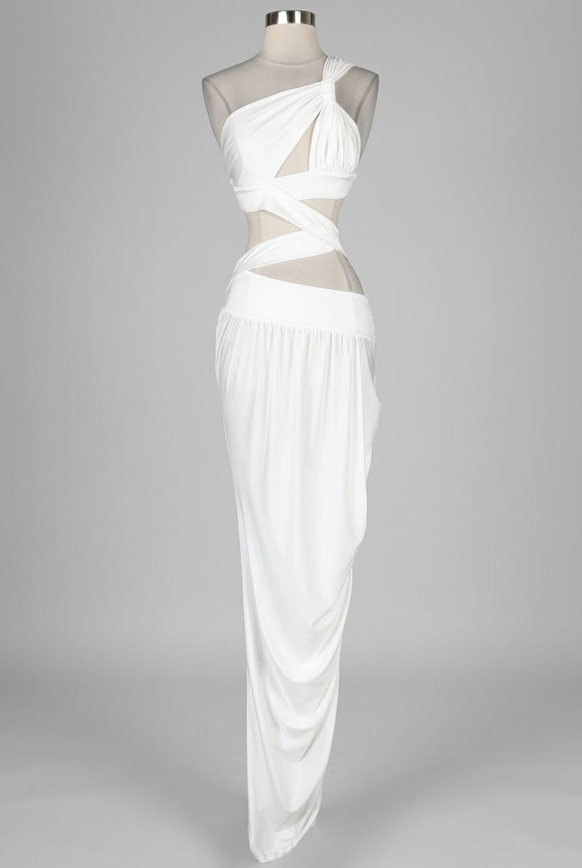Women's One-Shoulder Cutout Bodycon Maxi Dress - photo 4