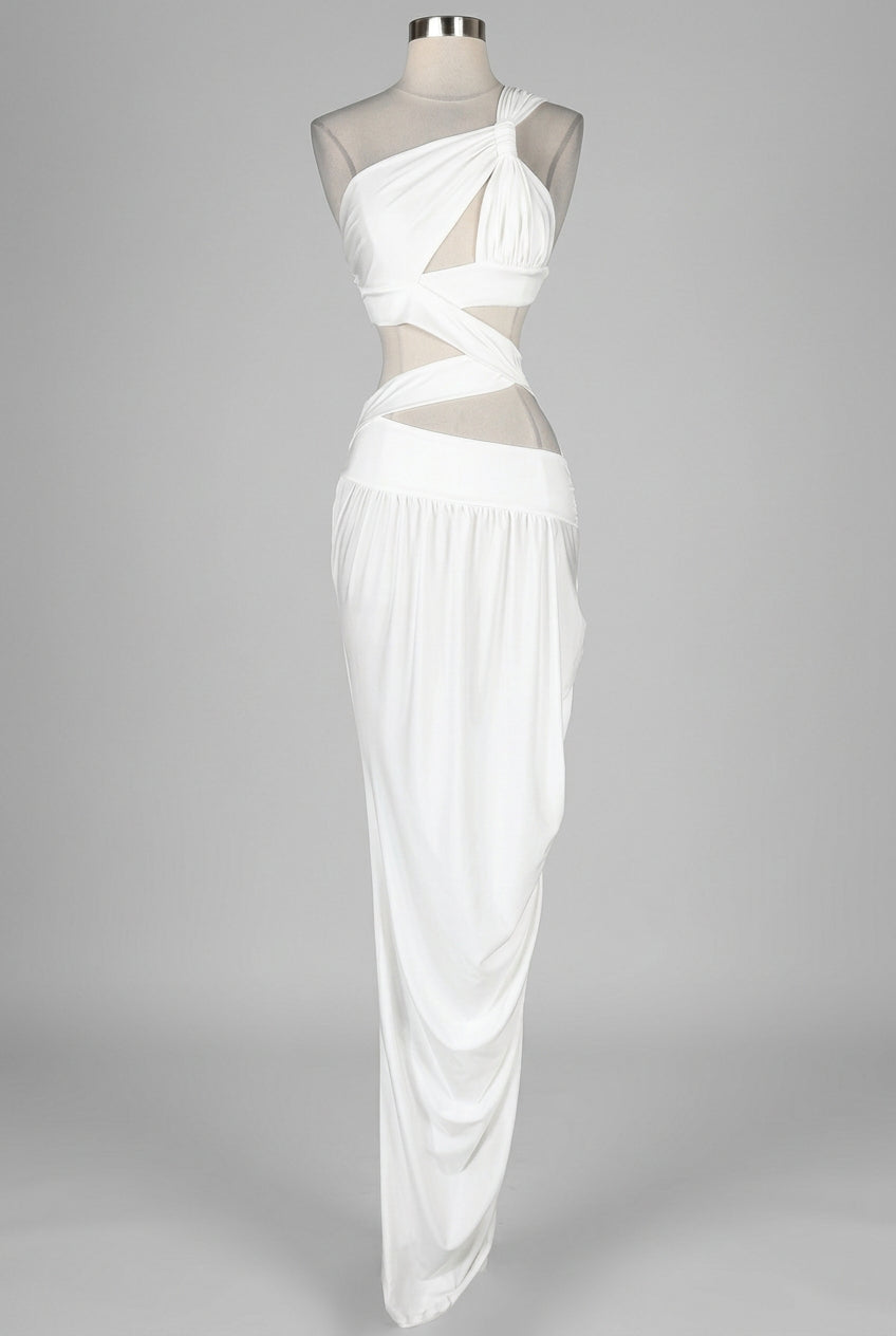 Women's One-Shoulder Cutout Bodycon Maxi Dress - photo 4