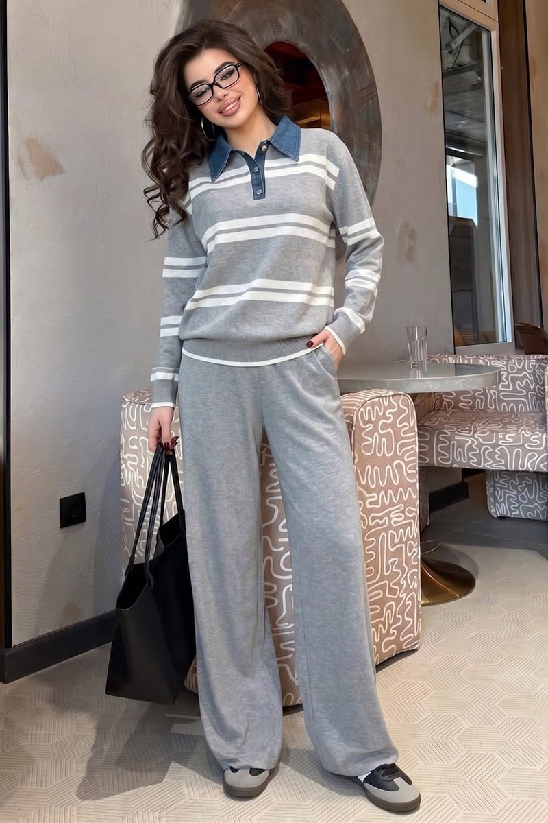 Knit set heather gray
