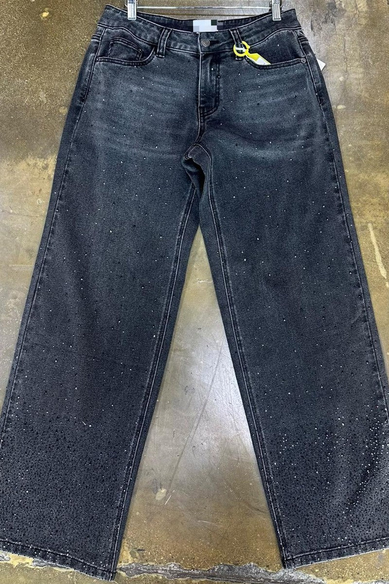 Black baggy jeans flat lay